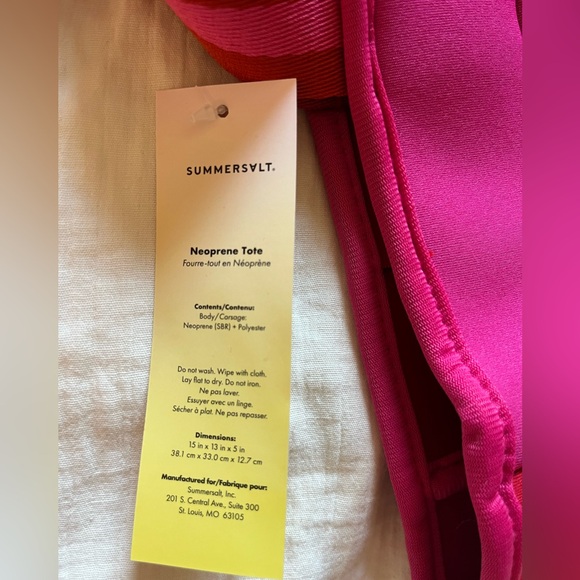 Summersalt Vibrant Pink/Red Neoprene Tote - Picture 4 of 4